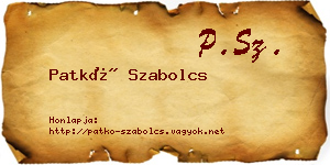 Patkó Szabolcs névjegykártya