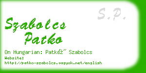 szabolcs patko business card