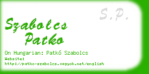 szabolcs patko business card